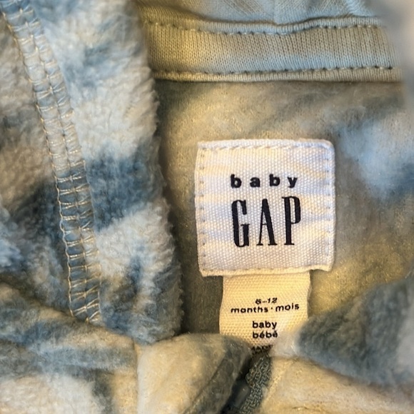 GAP - Fleece hooded Bunting Bag Footie One piece. Size 6-12 months - Picture 4 of 7